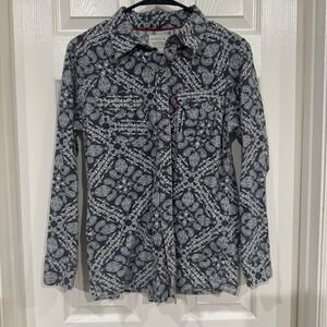 Vintage Y2K Levi's Boys L  Metal Button Up Floral‎ Pattern